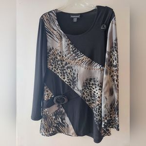 Frank Lyman tunic length top, GUC, size 16